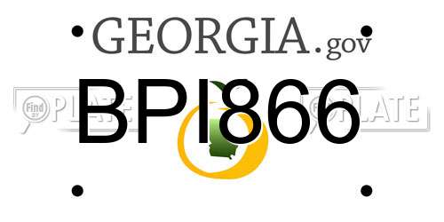 BPI866 Georgia License Plate