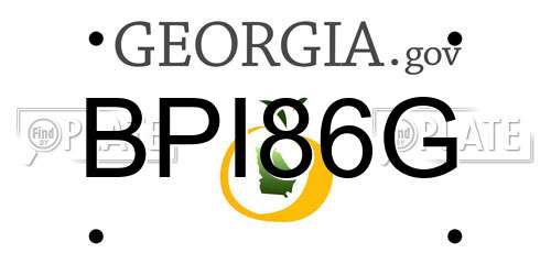 BPI86G Georgia License Plate