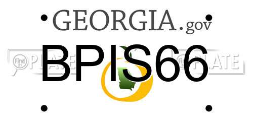 BPIS66 Georgia License Plate