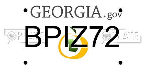 BPIZ72 Georgia License Plate