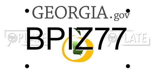 BPIZ77 Georgia License Plate