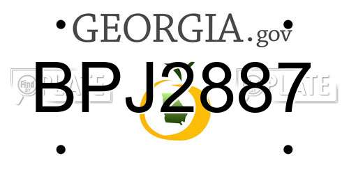 BPJ2887 Georgia License Plate