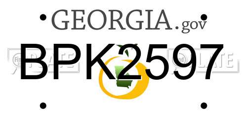 BPK2597 Georgia License Plate