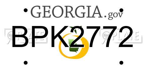 BPK2772 Georgia License Plate
