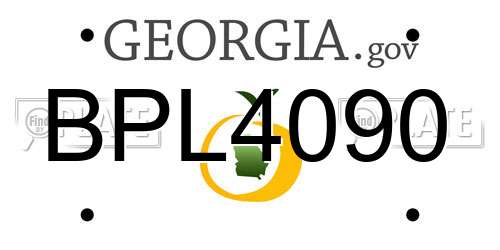 BPL4090 Georgia License Plate