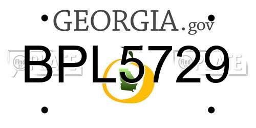 BPL5729 Georgia License Plate