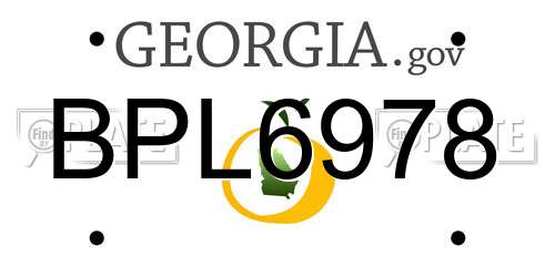 BPL6978 Georgia License Plate