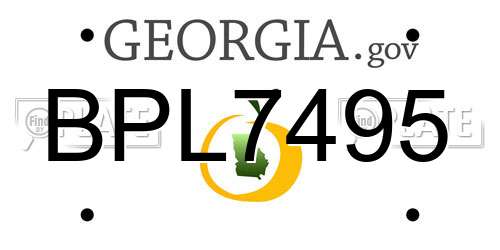 BPL7495 Georgia License Plate