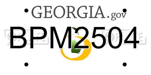 BPM2504 Georgia License Plate