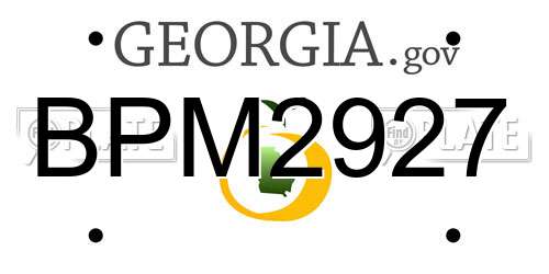 BPM2927 Georgia License Plate