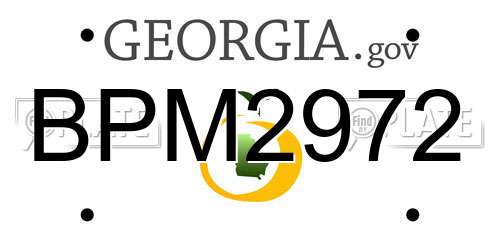 BPM2972 Georgia License Plate
