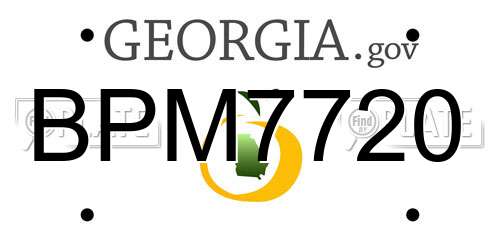 BPM7720 Georgia License Plate