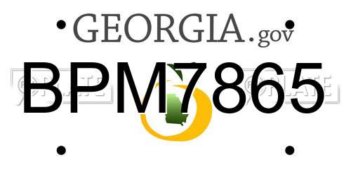 BPM7865 Georgia License Plate