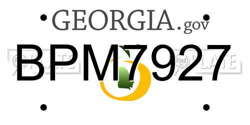 BPM7927 Georgia License Plate