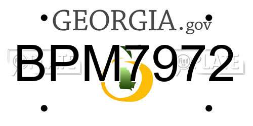 BPM7972 Georgia License Plate