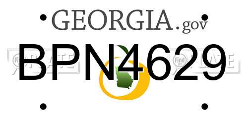 BPN4629 Georgia License Plate