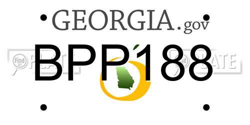 BPP188 Georgia License Plate