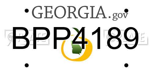 BPP4189 Georgia License Plate