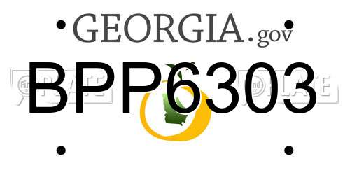 BPP6303 Georgia License Plate