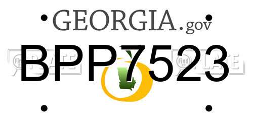 BPP7523 Georgia License Plate
