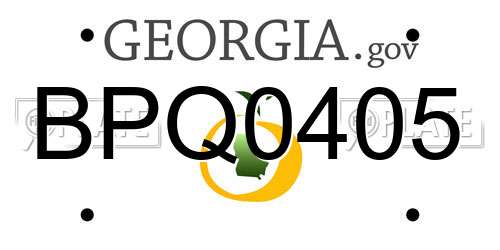 BPQ0405 Georgia License Plate