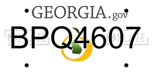 BPQ4607 Georgia License Plate