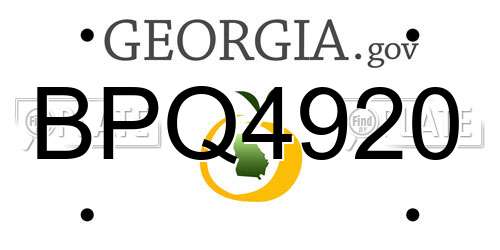 BPQ4920 Georgia License Plate