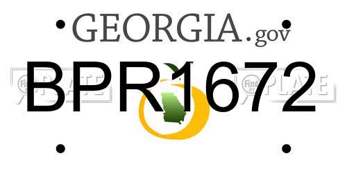 BPR1672 Georgia License Plate