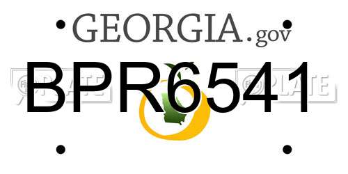 BPR6541 Georgia License Plate