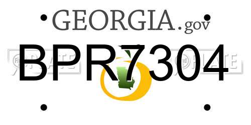 BPR7304 Georgia License Plate