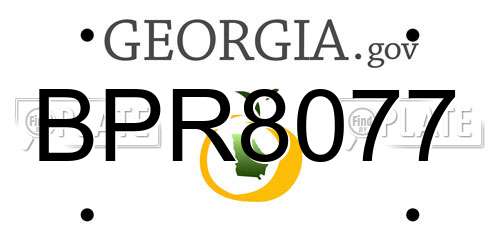 BPR8077 Georgia License Plate