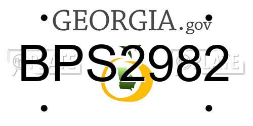 BPS2982 Georgia License Plate