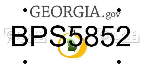 BPS5852 Georgia License Plate