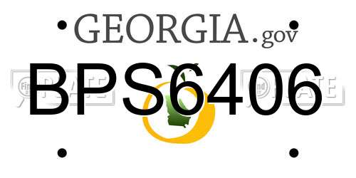 BPS6406 Georgia License Plate