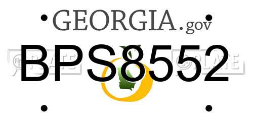 BPS8552 Georgia License Plate