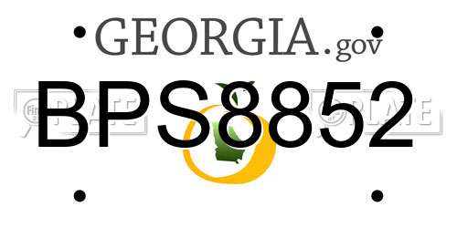 BPS8852 Georgia License Plate