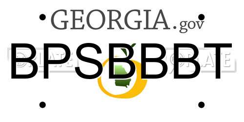 BPSBBBT Georgia License Plate