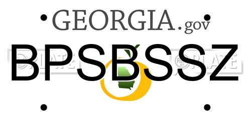 BPSBSSZ Georgia License Plate