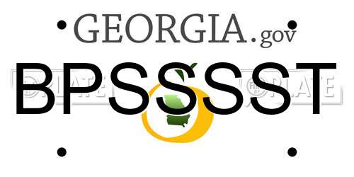 BPSSSST Georgia License Plate