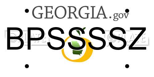 BPSSSSZ Georgia License Plate