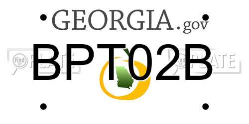 BPT02B Georgia License Plate