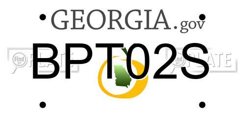 BPT02S Georgia License Plate
