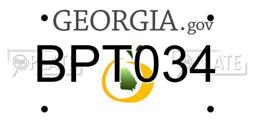 BPT034 Georgia License Plate