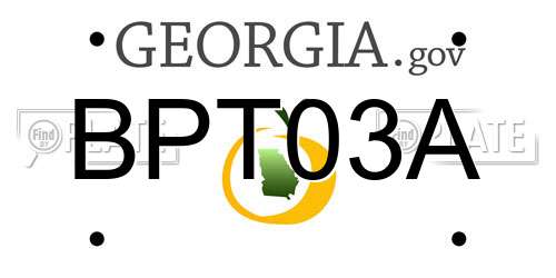 BPT03A Georgia License Plate