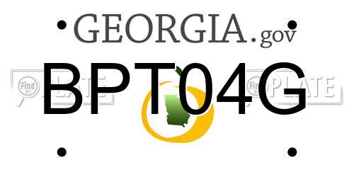 BPT04G Georgia License Plate