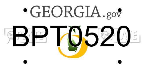 BPT0520 Georgia License Plate