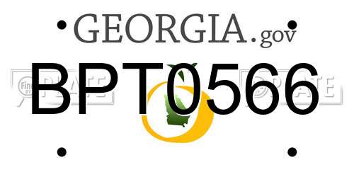BPT0566 Georgia License Plate