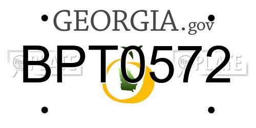 BPT0572 Georgia License Plate