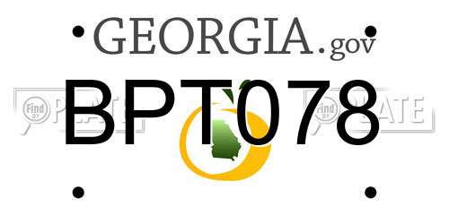 BPT078 Georgia License Plate