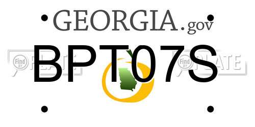 BPT07S Georgia License Plate